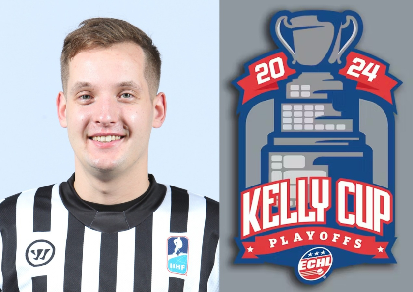 LHF licencētais tiesnesis Dāvids Rozītis apkalpos Austrumkrasta līgas (ECHL) finālspēles